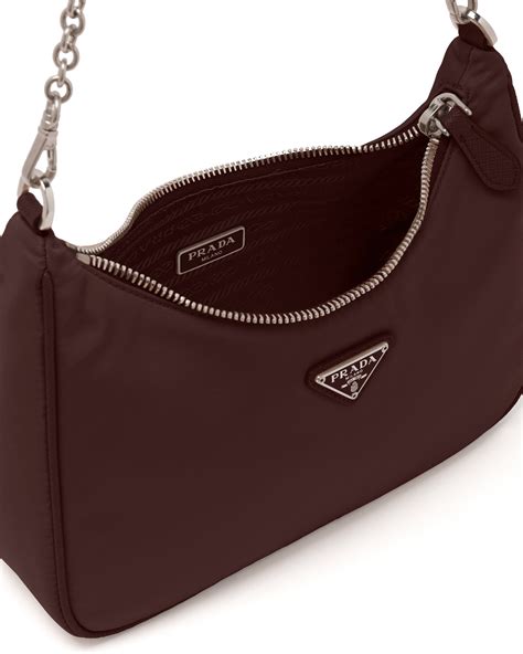 prada re-edition 2005 nylon shoulder bag brown|Prada re nylon shoulder bag.